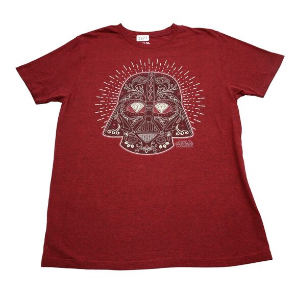 Star Wars Darth Vader Shirt Mens M Red Graphic Tee Dark Side Crew Neck - Picture 1 of 14